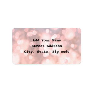 Ro Guld Bokeh Rosa Elegant Simple Glittery Coola Adressetikett