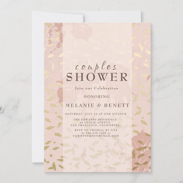 Ro Guld Botanical Par Shower Inbjudningar (Framsida)