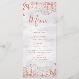 Ro Guld Botaniska Blommigten Grått Bröllop Menu Meny