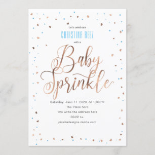 Ro guld, Boy, Modern, Baby Sprinkle-inbjudan Inbjudningar