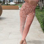 Ro Guld Brushed Metall Glitter Leggings<br><div class="desc">En formgivning av chic i trendig med mousserande glitter i söt ro på ro guld,  borstad metallbakgrund.</div>