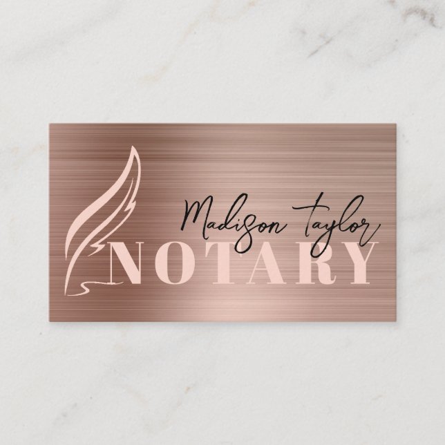 Ro Guld Brushed Metall Mobile Notary Loan Agent Visitkort (Framsida)