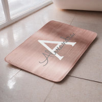 Ro Guld Brushed Metall Monogram Namn och Initial
