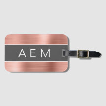 Ro Guld Brushed Metall Monogram Namn och Initial