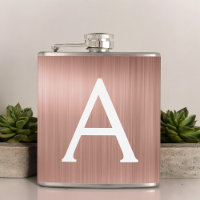 Ro Guld Brushed Metall Monogram Namn och Initial