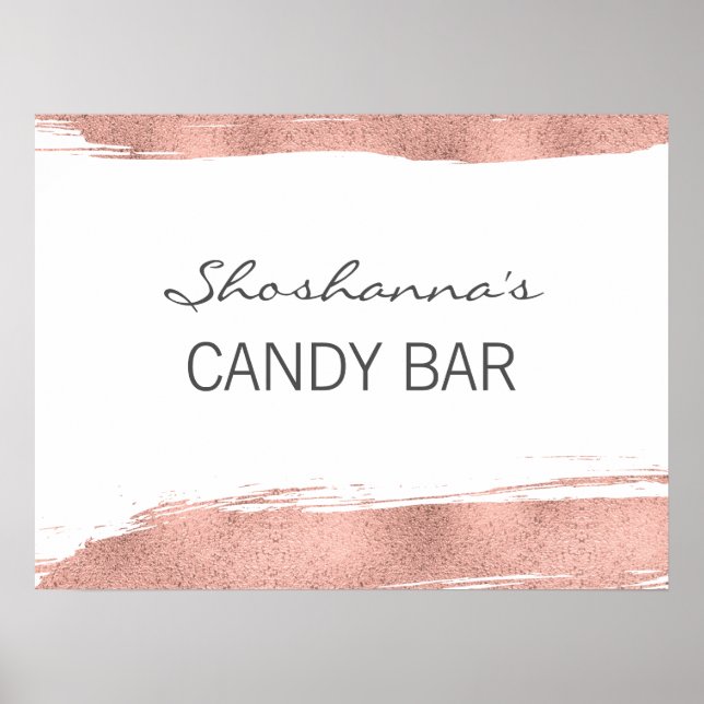 Ro Guld Brushstroke Bat mitzvah Candy Pub Poster (Framsidan)