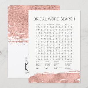 Ro Guld Brushstroke Möhippa Ord Search Game Inbjudningar