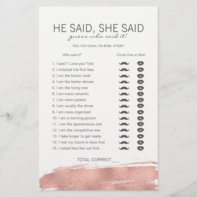 Ro Guld Brushstroke-Möhippa sa att hon sa att spel (Framsida)