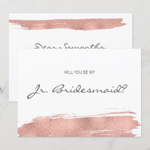 Ro Guld Brushstroke var mitt Junior Bridesmaid-kor Inbjudningar
