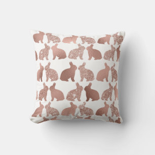Ro guld Bunny Påsk Vår Rabbit Glitter Foil Kudde