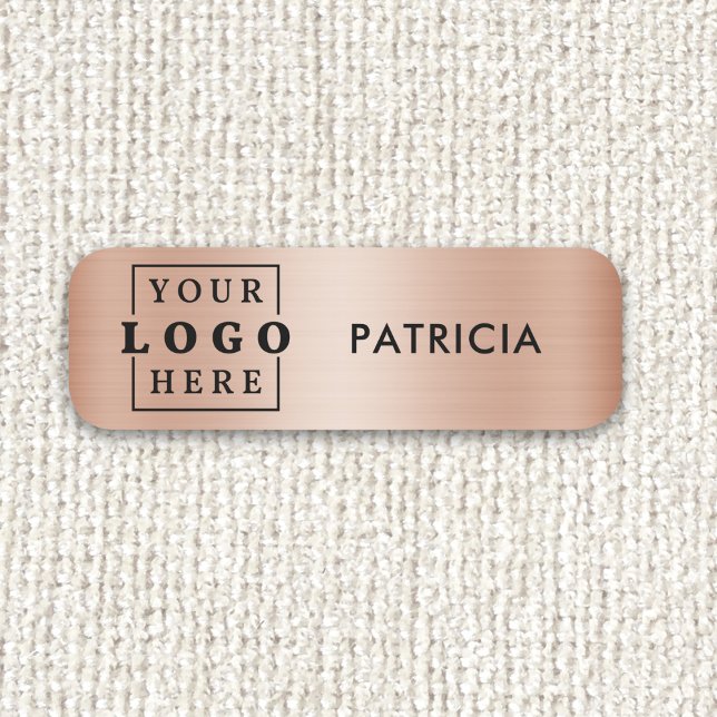 Ro Guld Business Logotyp Company Employee Namnbricka (Rose Gold Business Logo Company Employee Name Tag
)