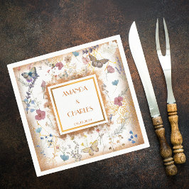 Ro Guld Butterfly Garden Wedding Pappersservett
