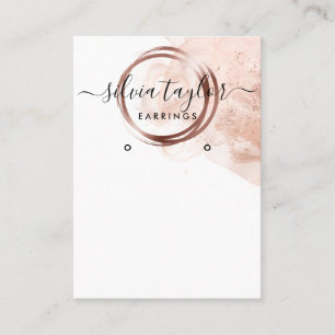 Ro Guld Calligraphy art Earring visning Card Visitkort