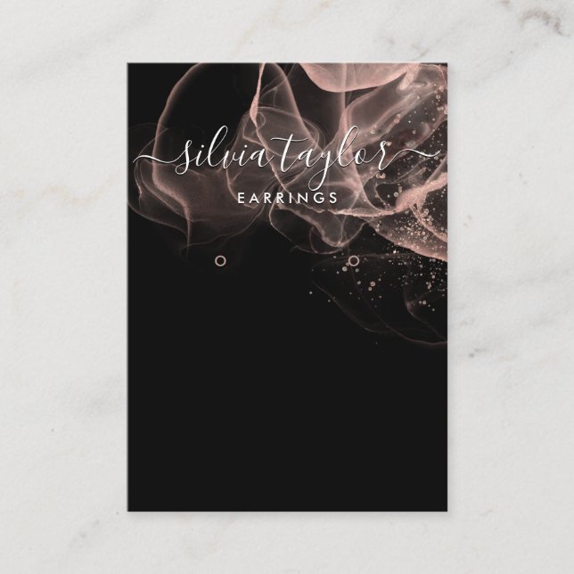 Ro Guld Calligraphy art Earring visning Card Visitkort (Framsida)