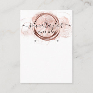 Ro Guld Calligraphy art Earring visning Card Visitkort