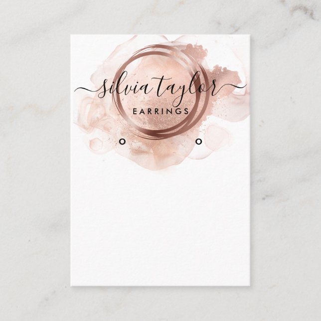 Ro Guld Calligraphy art Earring visning Card Visitkort (Framsida)