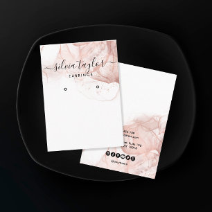 Ro Guld Calligraphy art Earring visning Card Visitkort