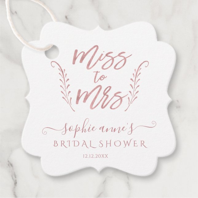 Ro Guld Calligraphy Möhippa Bachelorette Gåvor Etiketter (Framsida)