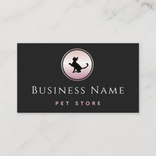 Ro Guld Cat Logotyp Pet Supply Store Elegant Cute Visitkort