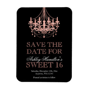 Ro Guld Chandelier Sweet 16 Spara datumet Magnet