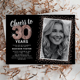 Ro Guld Cheers till 30års födelsedag Photo Inbjudningar