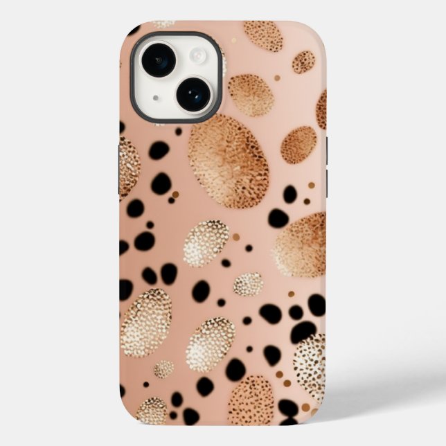 Ro Guld Cheetah Glitter iPhone Mate Tuff Fodral (Baksida)