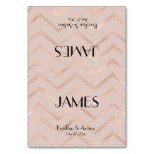Ro Guld Chevron Bröllop-platskort