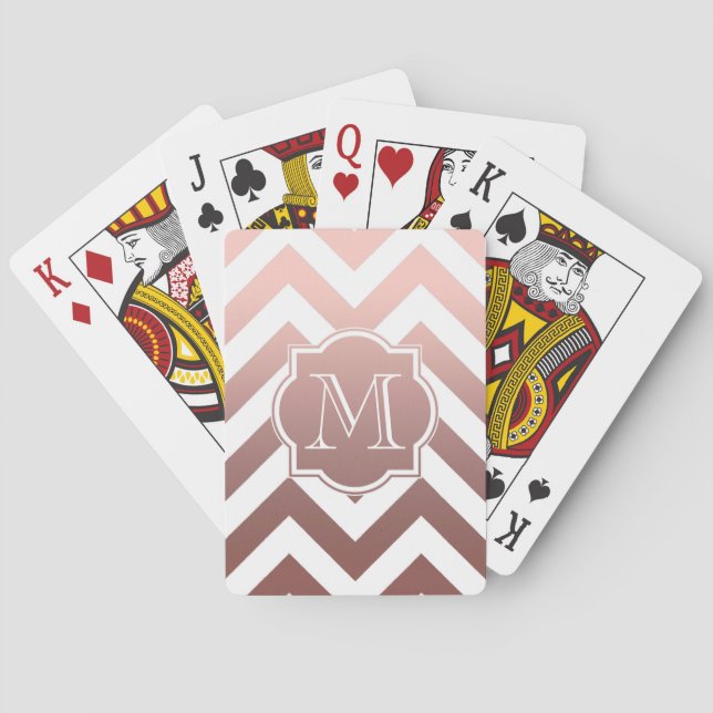 Ro Guld Chevrons Monogram Casinokort (Baksidan)