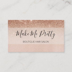 Ro Guld Chic Glitter Ombre Rosa Salon Girly Visitkort