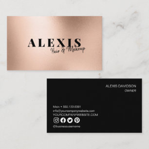 Ro Guld Chic Simple Hair and Makeup Business Visitkort