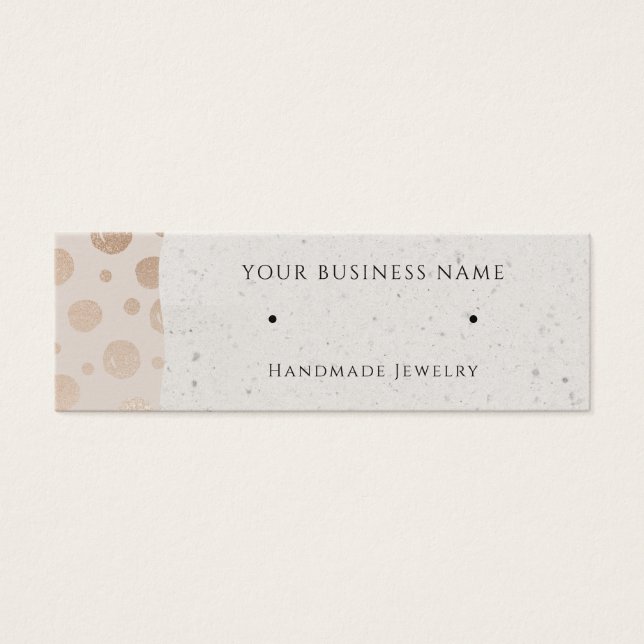 Ro Guld Circles Stud Earring Visning Cards Litet Visitkort (Framsidan)