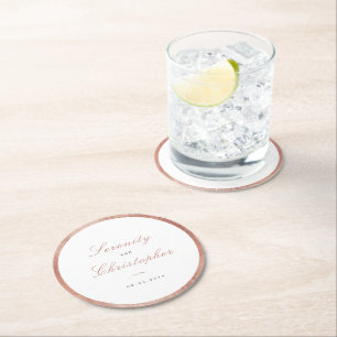 Ro Guld Classic Elegance Minimalist Bröllop Underlägg Papper Rund
