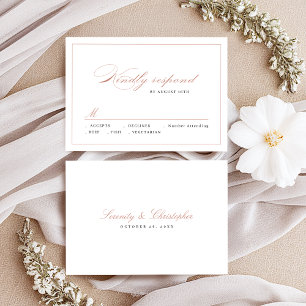 Ro guld Classic Elegance Script Simple bröllop OSA Kort