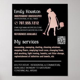 Ro Guld Cleaner Silhouette, Housekeeper, Maid Poster