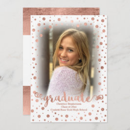 Ro Guld Confetti Photo Studenten Inbjudningar