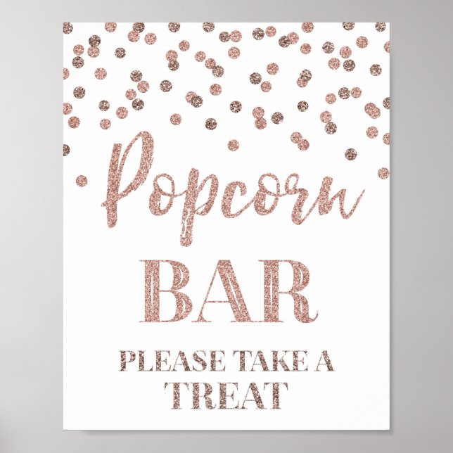Ro Guld confetti Popcorn Pub-tecken Poster (Framsidan)