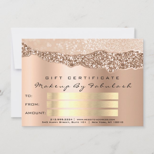 Ro Guld Confetti QR Code Logotyp Beauty Studio Nag (Framsida)