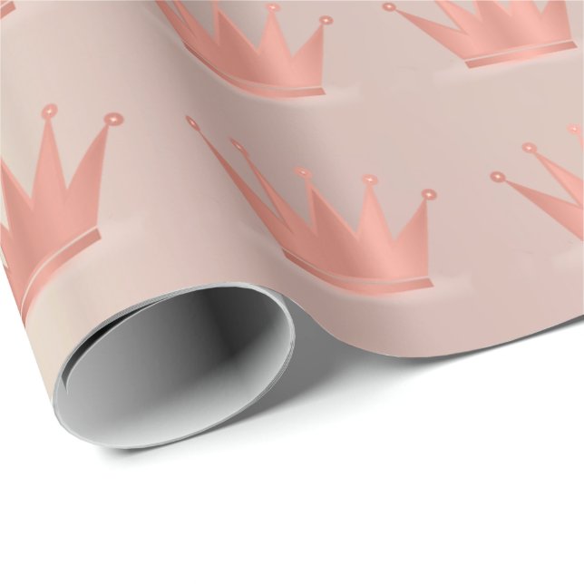 Ro Guld Copper White Prince Princess Sweet 16:e Presentpapper (Rullad Hörn)