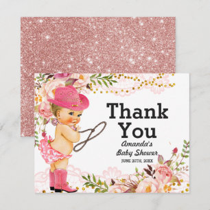 Ro Guld Cowgirl Baby Shower Girl Tack Kort