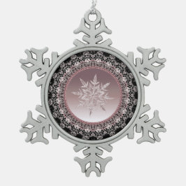 Ro Guld Crystal Snowflake Pewter Ornament