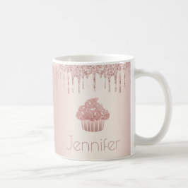Ro guld cupkaka glitter droppar modern chic glam kaffemugg