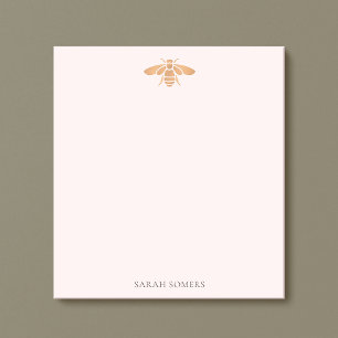 Ro Guld Cute Bee Rosa Nature Personlig Anteckningsblock