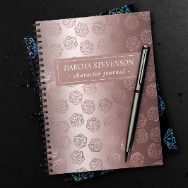 Ro Guld D20 Mönster | Girly Gamer Dice-tecken Anteckningsbok