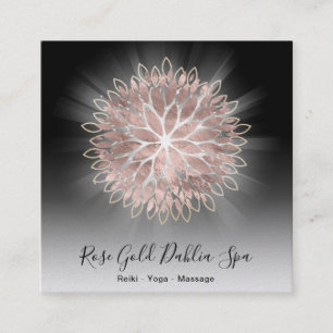 ~ Ro Guld Dahlia Flora Energy Burst AP2 Fyrkantigt Visitkort