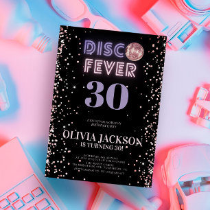Ro Guld Disco Fever Födelsedagsfest Inbjudningar