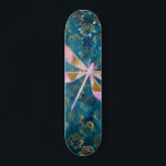 Ro Guld Dragonfly på Turquise Blommigt Background Mini Skateboard Bräda 18,5 Cm<br><div class="desc">Rosa - Ro Guld Dragonfly på Turquise Blommigt Nature Background. Aqua Blue-bakgrunden innehåller Ro Blommor och Petals i guld i Mönster.</div>