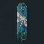 Ro Guld Dragonfly på Turquise Blommigt Background Mini Skateboard Bräda 18,5 Cm<br><div class="desc">Rosa - Ro Guld Dragonfly på Turquise Blommigt Nature Background. Aqua Blue-bakgrunden innehåller Ro Blommor och Petals i guld i Mönster.</div>