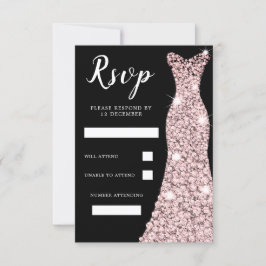 Ro Guld  Dress Födelsedagsfest Möhippa Black OSA Kort