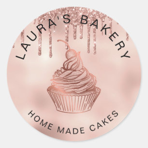 Ro Guld Drivmedel - Cakes & Sweets Cuptårta - bakv Runt Klistermärke