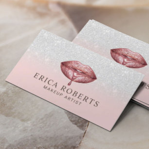 Ro Guld-drivning Läppar Rosa Makeup Artist Visitkort